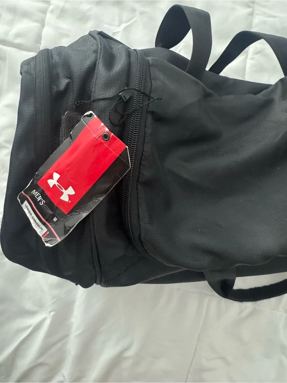 Under Armour Black Duffel with White Logo Accent